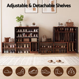 Artiss 2-IN-1 Shoe Cabinet Bench w/ Adjustable Shelf Hallway Walnut & Black