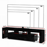 Artiss Entertainment Unit TV Cabinet LED 189cm Black Elo