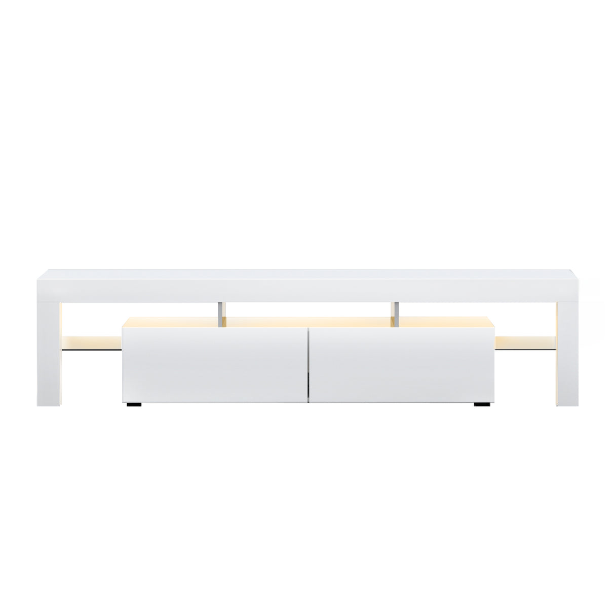 Entertainment Unit TV Cabinet Customisable RGB LED Light 189cm White