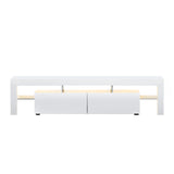 Entertainment Unit TV Cabinet Customisable RGB LED Light 189cm White