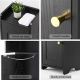 Artiss Bathroom Storage Cabinet Freestanding Cupboard Narrow Floor Shelf Black