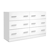 White 6-drawer Melamine Lowboy