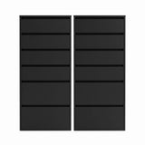 Artiss 2x Chest of 6 Drawers Dresser Tallboy Black