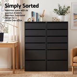 Artiss 2x Chest of 6 Drawers Dresser Tallboy Black
