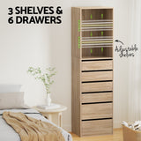 Artiss 6 Chest of Drawers Tallboy Cabinet Pine