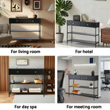 Artiss Console Table 3-Tier Black