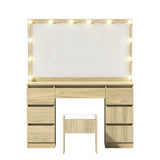 Artiss Dressing Table Vanity Desk Set Stool 12 Led Bulbs Wood