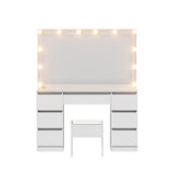 Artiss Dressing Table Vanity Desk Set Stool 12 Led Bulbs White