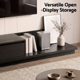 Artiss Extendable TV Unit 200CM 3 Storage Drawers Dark Walnut & Black