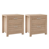Artiss 2x Bedside Table 2 Drawers - MAXI Pine