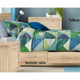 Artiss 2x Bedside Table 2 Drawers - MAXI Pine