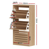 Artiss Shoe Cabinet Storage Drawer 45 Pairs Pine