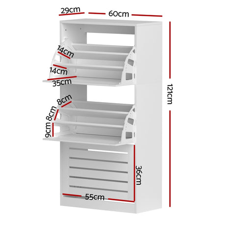 Artiss Shoe Cabinet Storage Drawer 45 Pairs White