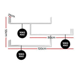 Artiss Floating Wall Shelf 3 Tier White