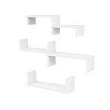 Artiss Floating Wall Shelves Set of 5 Mounted U-Shape Display Ledge, White