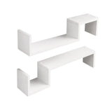 Artiss Set of 2 Floating Shelves Wall Mounted S-Shape Display Ledge, White