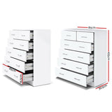 White Tall Boy Drawers