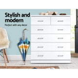 White Tall Boy Drawers