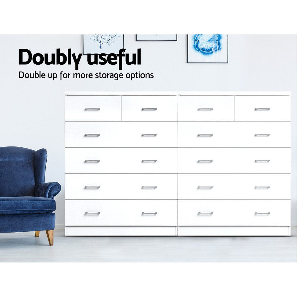 White Tall Boy Drawers