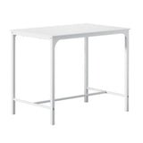 Aria Bar Table Dining Desk High Kitchen Shelf Metal Legs Café Pub White
