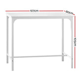Aria Bar Table Dining Desk High Kitchen Shelf Metal Legs Café Pub White