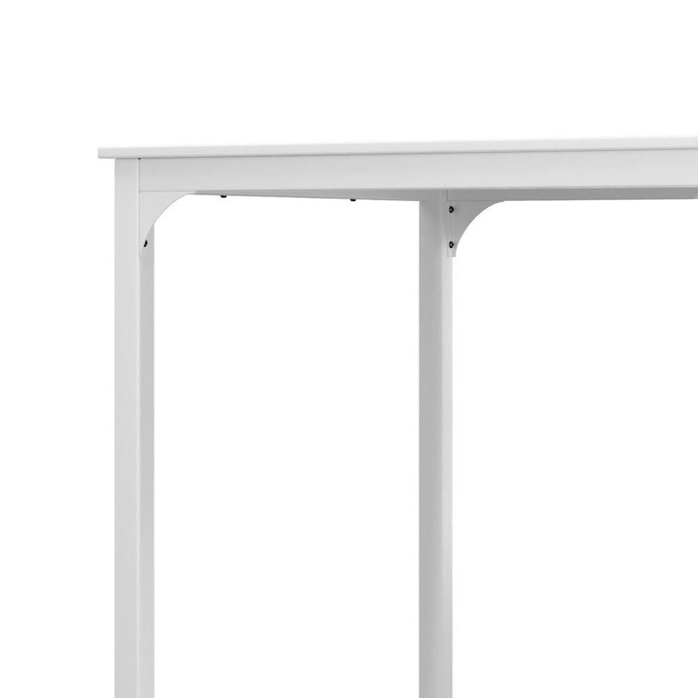 Aria Bar Table Dining Desk High Kitchen Shelf Metal Legs Café Pub White