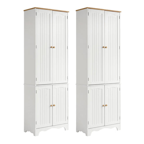 Artiss 2x Buffet Sideboard Pantry Cabinet Cupboard 6-Tiers Storage Shelves BERNE
