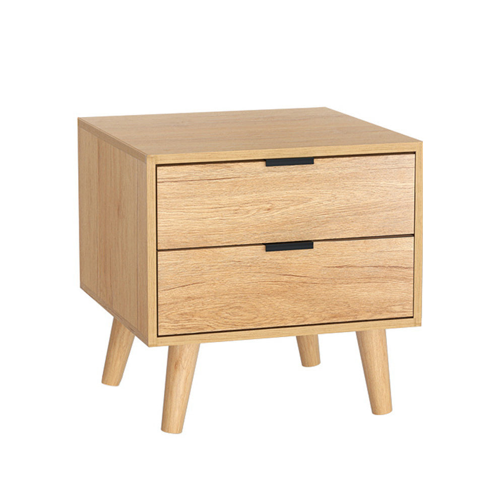 MAJD Pine 2 Drawer Bedside Table