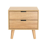 MAJD Pine 2 Drawer Bedside Table