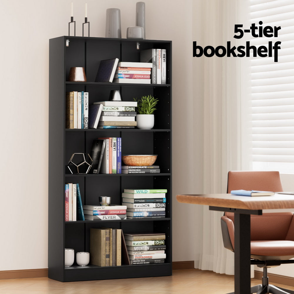 Aria Bookshelf 5 Tiers ANTON Black
