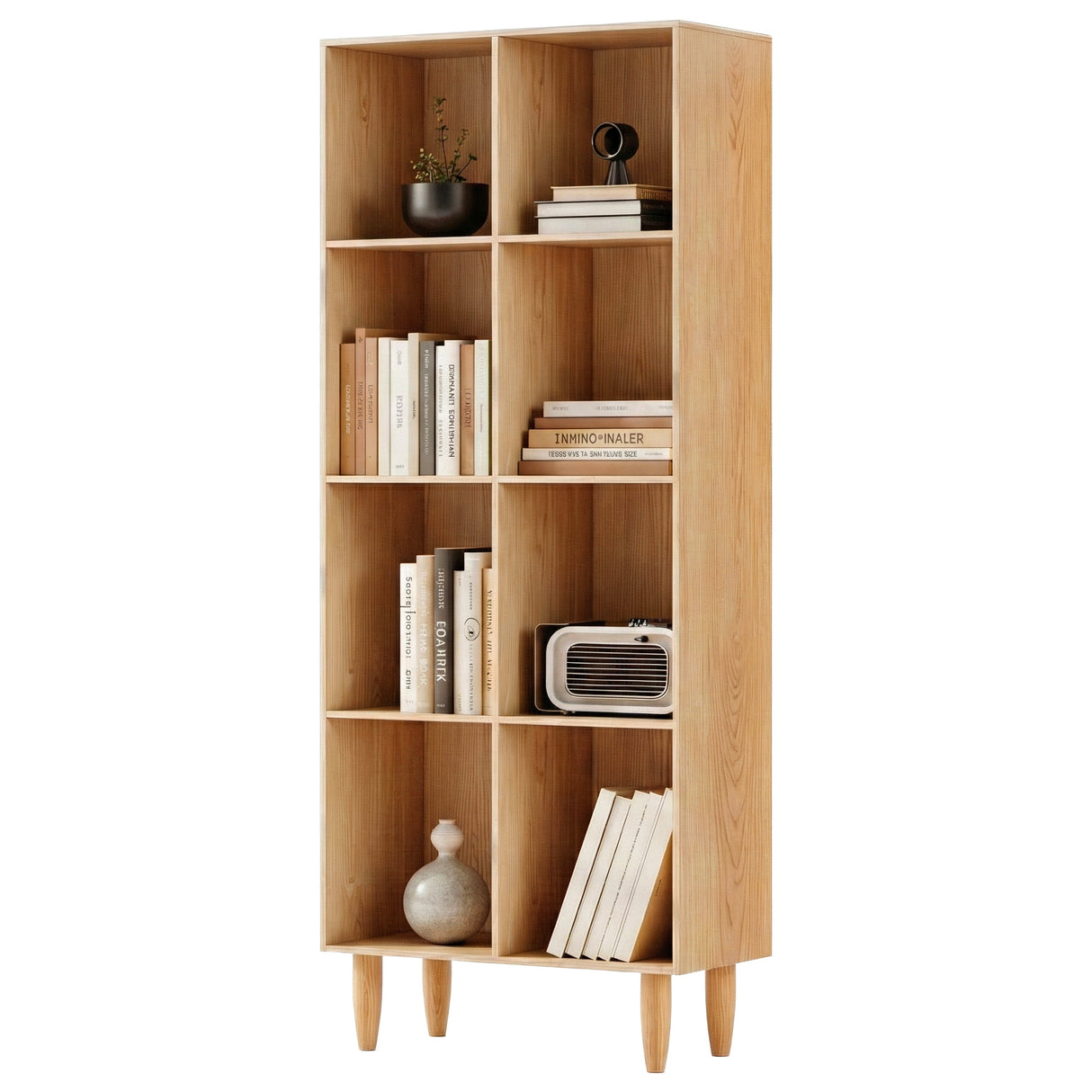 Artiss Bookshelf Bookcase 4 Tiers LEOR Pine