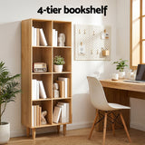 Artiss Bookshelf Bookcase 4 Tiers LEOR Pine