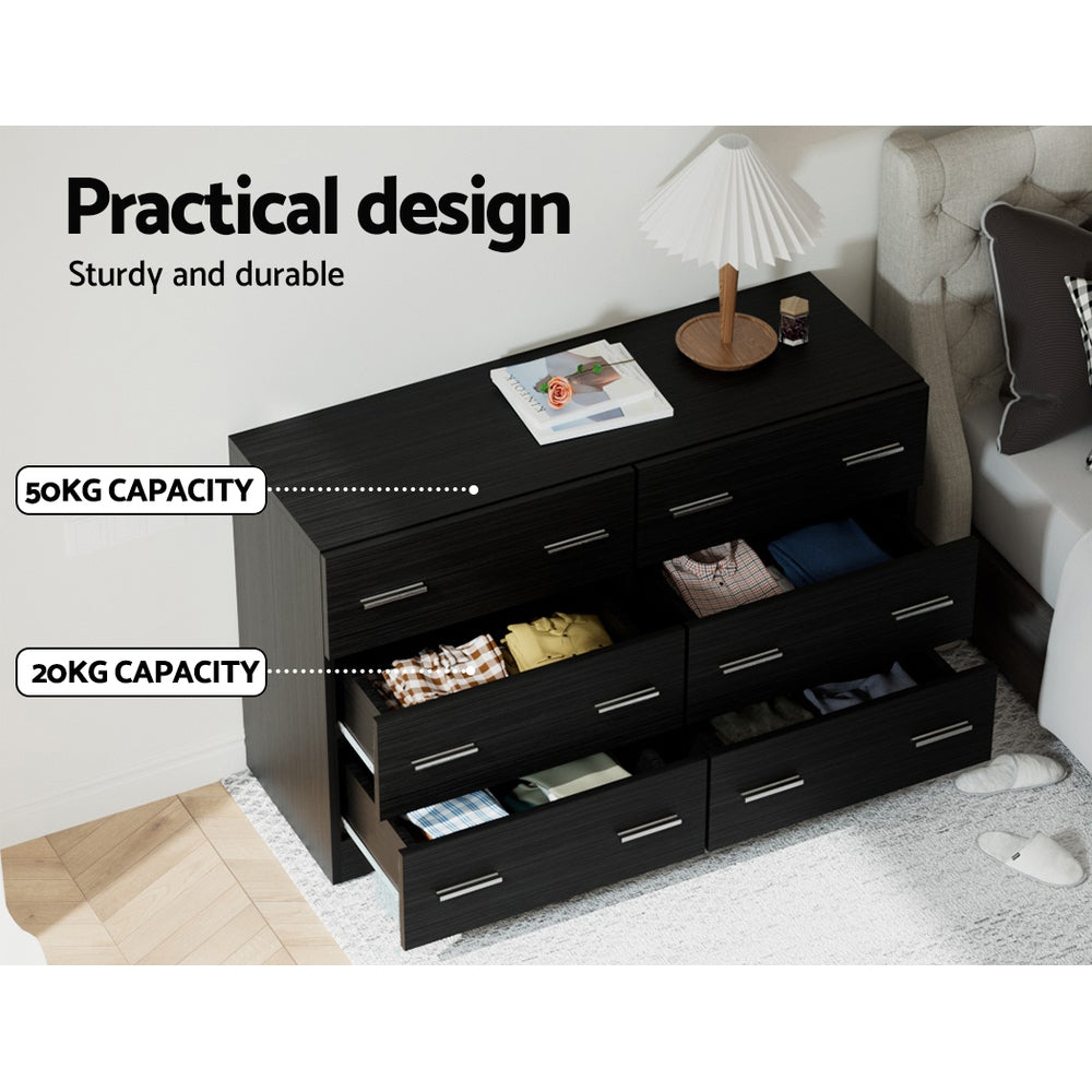 6-Drawers Lowboy Black