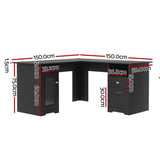 Artiss Computer Desk Home Office Study Desks L-shaped Corner Table with Storage