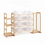Keezi 3-in-1 Kids Toy Storage Organiser with 12 Bins, Shelves & Animal Storage