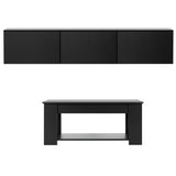 Artiss TV Unit & Coffee Table Set Storage Cabinet Black