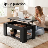 Artiss TV Unit & Coffee Table Set Storage Cabinet Black