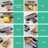 Devanti Food Vacuum Sealer Machine Auto Seal Slide Cutter 9 Modes Marinate Black