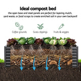 Green Fingers 2-in-1 Raised Garden Bed Kit, 240cm/120cm| 77cm Extra Deep Ergonomic Planter Box | Protect Your Back | Galvanised Steel Vegetable Flower Pot for Outdoor Garden | Includes Gloves & Pegs