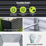 Green Fingers 2-in-1 Raised Garden Bed Kit, 240cm/120cm| 77cm Extra Deep Ergonomic Planter Box | Protect Your Back | Galvanised Steel Vegetable Flower Pot for Outdoor Garden | Includes Gloves & Pegs