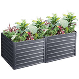 Green Fingers 2x Garden Bed 100x100x77cm Planter Box Raised Container Galvanised