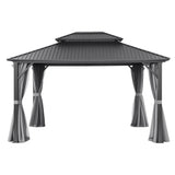 Instahut Gazebo 3x3.65m Canopy Outdoor Steel Frame Patio Tent Curtains Marquee Grey