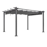 Instahut Gazebo Outdoor Garden Pergola Aluminium Frame Adjustable Canopy 3x4m Grey