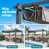 Instahut Gazebo Outdoor Garden Pergola Aluminium Frame Adjustable Canopy 3x4m Grey