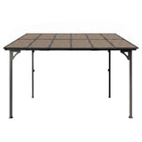 Instahut Gazebo Lean-To Pergola Garden Patio Polycarbonate 356cm X 275cm Brown