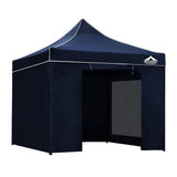 Instahut Gazebo Pop Up Marquee 3x3 Folding Tent Gazebos Camping 500D Oxford Navy