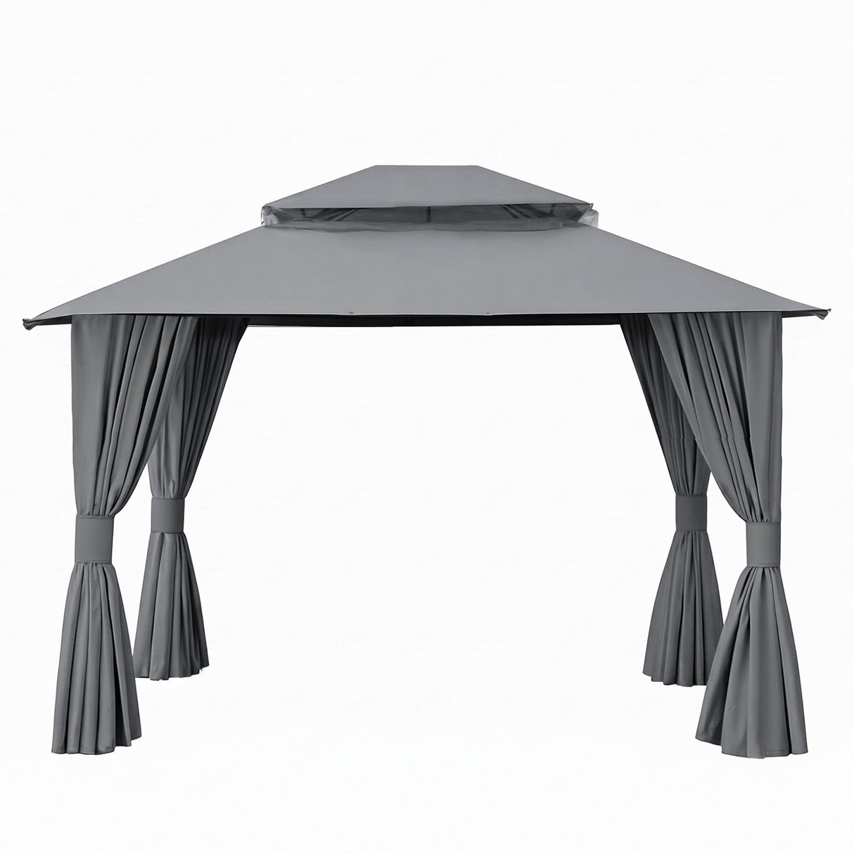 Instahut Gazebo 3x3m Canopy Outdoor Steel Frame Patio Tent Curtains Marquee Grey
