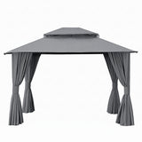 Instahut Gazebo 3x3m Canopy Outdoor Steel Frame Patio Tent Curtains Marquee Grey