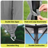 Instahut Gazebo 3x3m Canopy Outdoor Steel Frame Patio Tent Curtains Marquee Grey