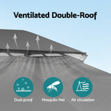 Instahut Gazebo 3x4m Canopy Outdoor Steel Frame Patio Tent Curtains Marquee Grey